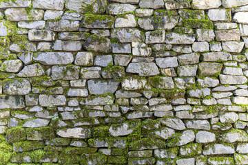 苔の生えた歴史を感じる石の壁
