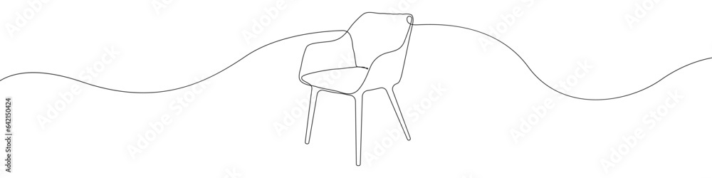 Poster chair line continuous drawing vector. one line a soft chair vector background. armchair icon. contin