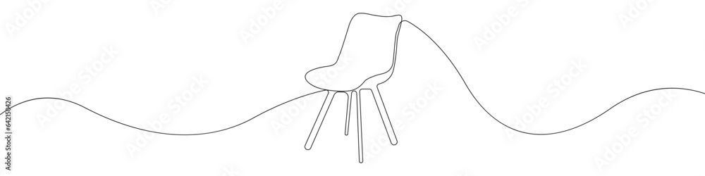 Poster chair line continuous drawing vector. one line a soft chair vector background. armchair icon. contin