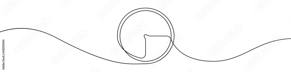 Poster clock line continuous drawing vector. one line alarm clock vector background. timer icon. continuous