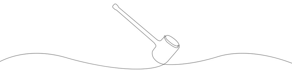 Hammer line continuous drawing vector. One line Sledgehammer vector background. Long hammer icon. Continuous outline of a Hammer tool.