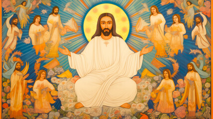 Portrait von Jesus Christus. Religion. Generiert mit KI