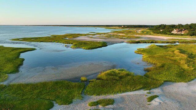 Afternoon flight over Skaket Beach and wetlands, Cape Cod, Ma.