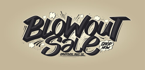 Blowout sale flyer design template - 642151022