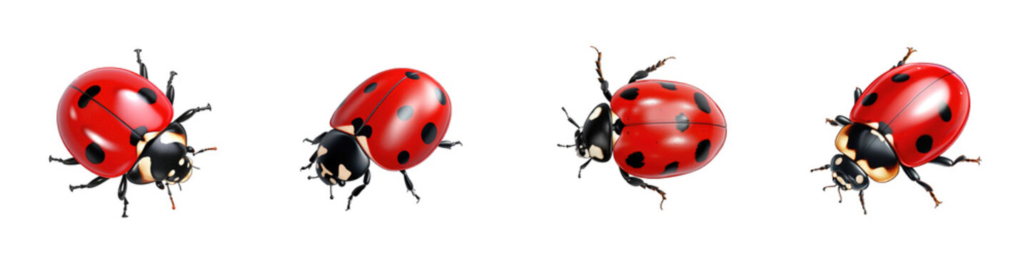 Ladybug clipart collection, vector, icons isolated on transparent background