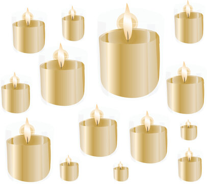 set of candles candle vector