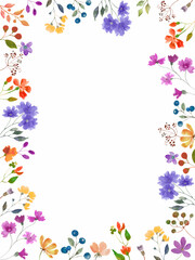 Watercolor floral  card. Hand drawn illustration isolated on white background. Vector EPS.