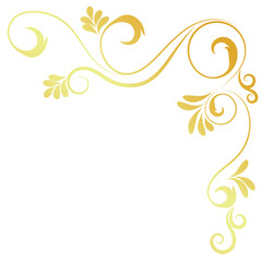 Gold vintage baroque corner ornament retro pattern antique style acanthus. Decorative design element filigree calligraphy. You can use for wedding decoration of greeting card and laser cutting.