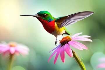 Fototapeta premium hummingbird on flower