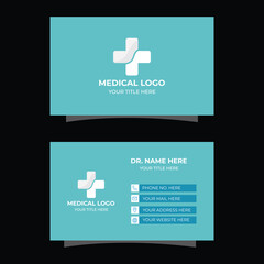 Professional Medical Business Card, Doctor Business Card With Blue Color.