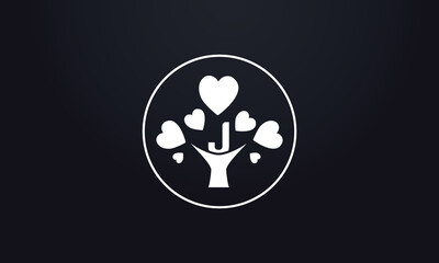 Heart sign tree. Heart symbol tree circle. Love tree happiness sign icon. Healthy heart logo 