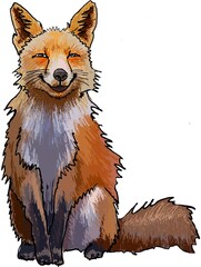 Smiling friendly fox for kids and teenagers