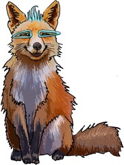 Smiling friendly fox for kids and teenagers