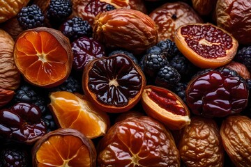 Obraz na płótnie Canvas dried fruits and nuts Generated AI