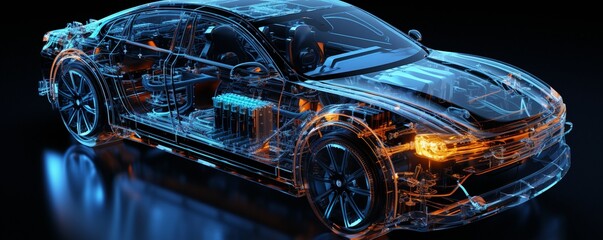 X-ray of the car and chassis.