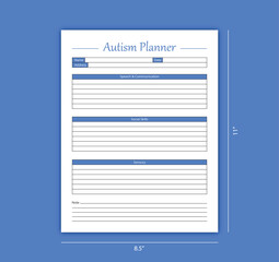 Autism planner log book kdp interior