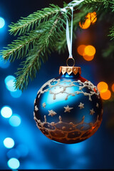 Postcard template for Merry Christmas and Happy New Year.