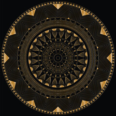 Luxury circular golden mandala background. Mandala for print, poster, card, cover, brochure, flyer, banner, wallpaper.