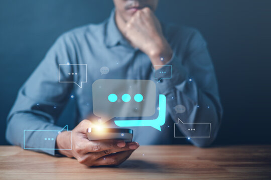 social network, conversation, message, comment, speech bubble, banner, context, communicate, discussion, chat. use smartphone to check social media, around that message and comment HUD show it.