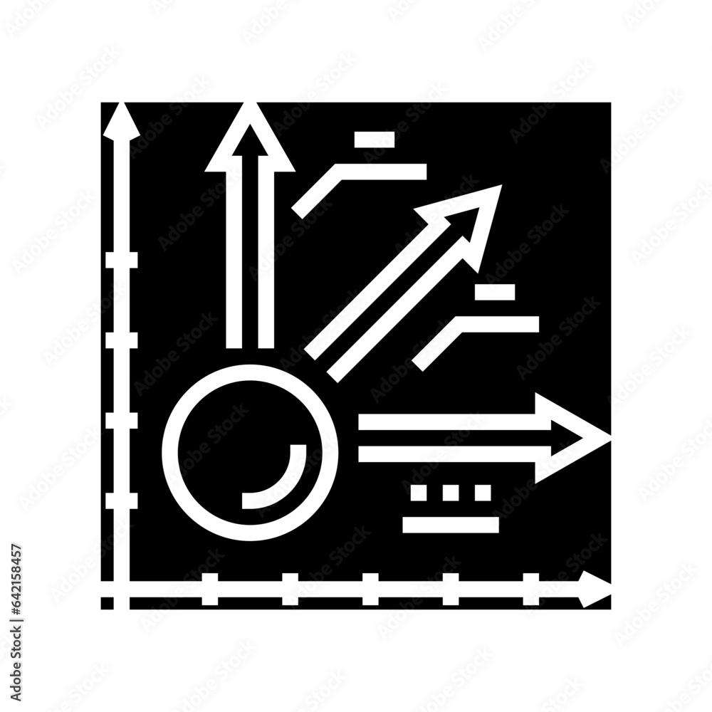 Poster kinematics theory mechanical engineer glyph icon vector. kinematics theory mechanical engineer sign.