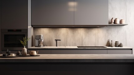 pantry kitchen mockup design template interior design concept with beautiful kitchen minimal decorating elevation kitchen showcase background,ai generate