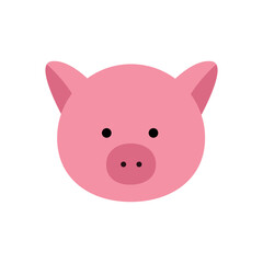 Chinese zodiac animal in flat style, pig. Vector illustration.