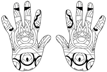 Fototapeta premium Monkey paws for the fabric for coloring, wallpaper, banner