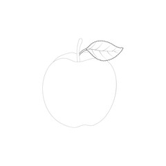 illustration of apple with leaf