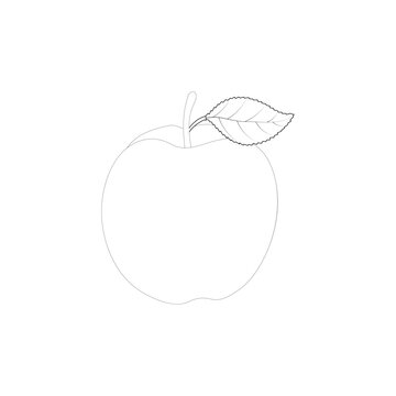 illustration of apple with leaf