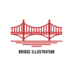 Bridge Symbol Icon Line Outline Style Vector