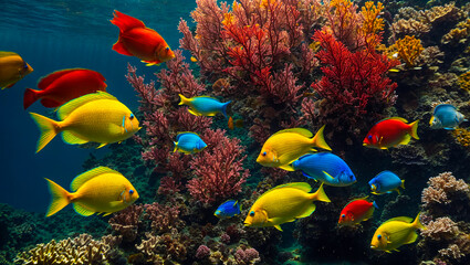 Beautiful colorful fish underwater