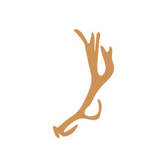 Brown silhouettes of deer antlers-vector