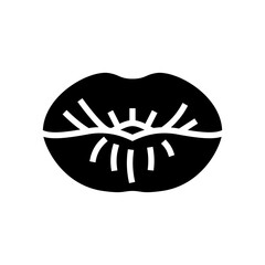 kiss sexy mouth female glyph icon vector. kiss sexy mouth female sign. isolated symbol illustration