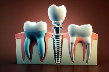Tooth implant with dental caries
