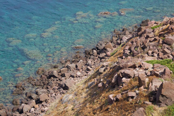 Sardinian sea and rocks, clear blue water