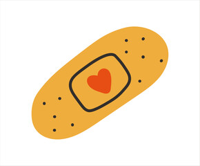 Vector Adhesive Bandages.  Cute band-aid on white background.