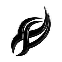 This is a beautifully designed 3D abstract icon with a beautiful metallic texture.