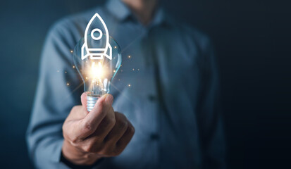 idea, light bulb, rocket, innovation, technology, business, development, imagination, inspiration,...