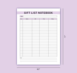 Gift List Kdp Notebook 