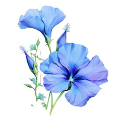 Butterfly pea flower on transparent background