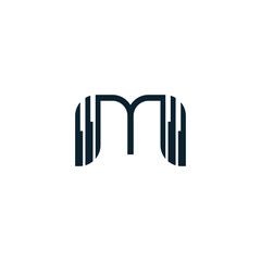 Letter M logo design element vector with creative simple idea