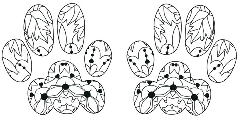 Fototapeta premium Rabbit paws for the fabric for coloring, wallpaper, banner