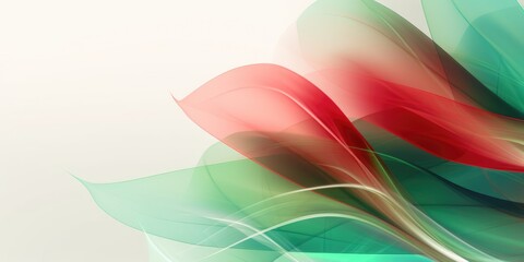 Beautiful abstract red and green transparent floral design background. beautiful Generative AI AIG32