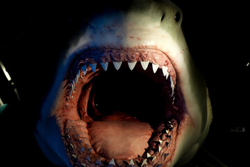 Modell eines Hai im Aquarium in Kopenhagen - obrazy, fototapety, plakaty