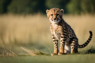 Naklejka na ściany i meble cheetah baby in the forest.