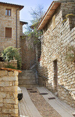 Old stone houses in Olzai small village in Sardinia Italy