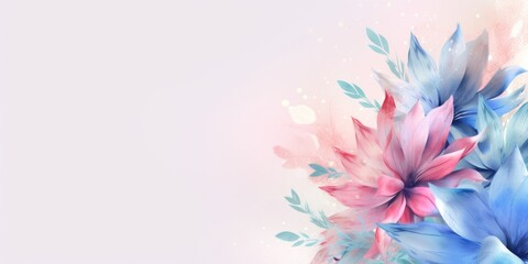 Beautiful abstract pink blue pastel watercolor floral design background. beautiful Generative AI AIG32