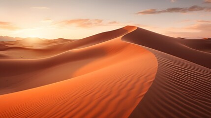 Fototapeta na wymiar A breathtaking sunset over the majestic sand dunes