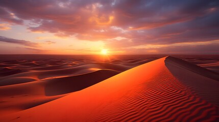 Fototapeta na wymiar A breathtaking desert sunset with majestic sand dunes
