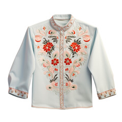 Embroidered Russian shirt on a transparent background